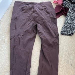 cropped brown lulu leggings